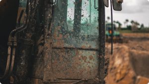 Muddy Tractor Window